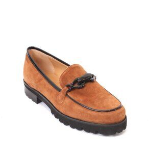Luca Grossi 706a Brown Suede Leather Platform Loafers Shoes